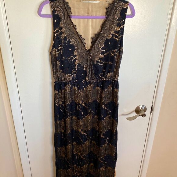 Twelfth Street by Cynthia Vincent- Sleeveless Lace Maxi Dress- Size Medium - Picture 5 of 17